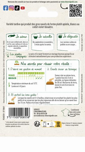 Potagères - Navet-Légume Rave d'Auvergne Tardive à Collet Rouge - MEDIA_PACKAGING_VERSO